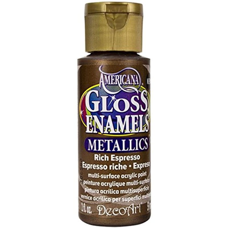 DecoArt Americana Gloss Enamel metallic Paint, 2-Ounce, Rich Espresso - Image 1